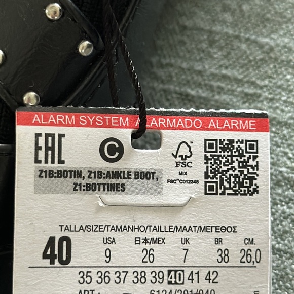 Zara Vegan Buckled Studded Sock Ankle Boot - Picture 8 of 8